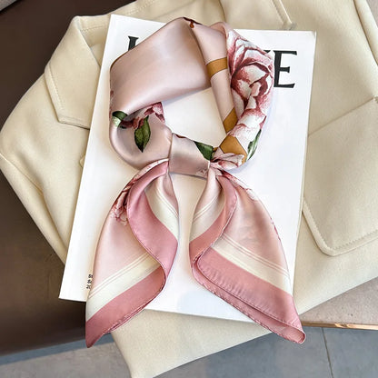 2025 New Fashion Luxury Printed Square Shawl Women 70x70cm Pashmina Silk Scarf Neck Headband Bandana Beauty World Shop