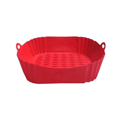 Silicone Air Fryer Pot Tray Food Safe Reusable Square BBQ Barbecue Pad Plate Airfryer Oven Baking Mold Basket Pan for Kitchen Beauty World Shop