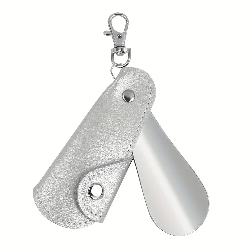 1PC Portable Keychain Shoe Horn, Stainless Steel Foldable Shoehorn for Home Travel Beauty World Shop