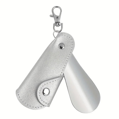 1PC Portable Keychain Shoe Horn, Stainless Steel Foldable Shoehorn for Home Travel Beauty World Shop