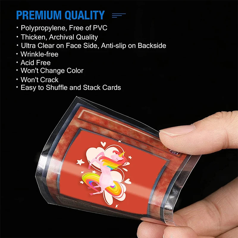 100 Pcs Transparent Playing Card Cover Clear Protector Sleeve Holder For Pokemon Board Game ID Trading Folder Photo Pouch Kit Beauty World Shop