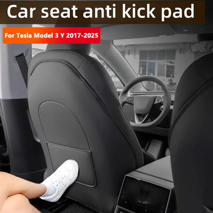 Car Seat Back Protective Mat For Tesla Model 3 / Y Full Seat Anti Kick Pad Leather Anti Scratch Protector Mats Car Accessories Beauty World Shop