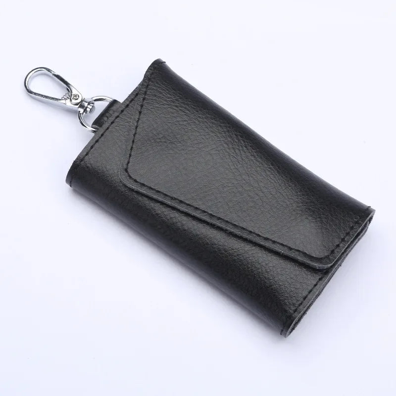 New Genuine Leather Keychain Men Key holder key organizer Pouch Car Key pouch Wallet Housekeeper Key Case Mini Card Bag Beauty World Shop