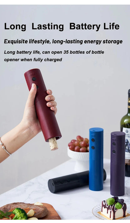 Electric Wine Bottle Opener Automatic Red Wine Corkscrew Rechargeable Wine Opener One-click Button Wine Tools Kitchen Products Beauty World Shop