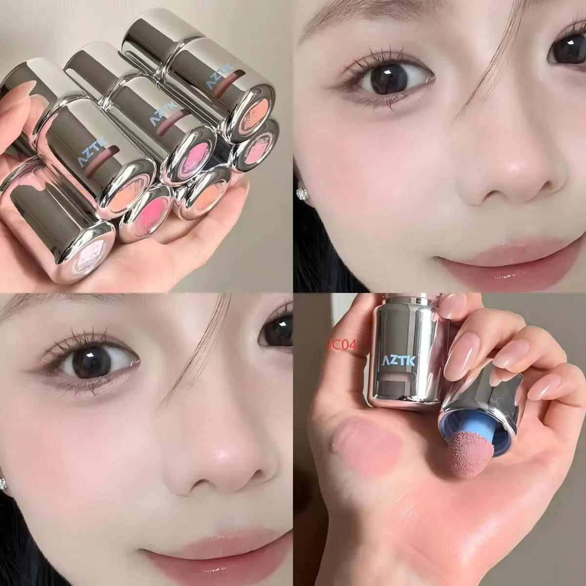 AZTK JC04 Water To Powder Liquid Blush Soft Matte Natural Flush Brightening Cheek Tint Lightweight Blendable Waterproof Makeup Beauty World Shop