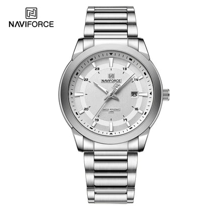 2024 Top Brand NAVIFORCE Mens Watches Stainless Steel Strap Casual Male Quartz Sports Wristwatch Luxury Waterproof Date Clock Beauty World Shop