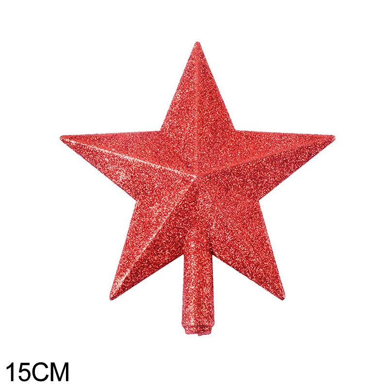 15/20cm Christmas Tree Top Star Merry Christmas Decorations for Home Shiny Gold Powder Five-pointed Star New Year's Ornament Beauty World Shop