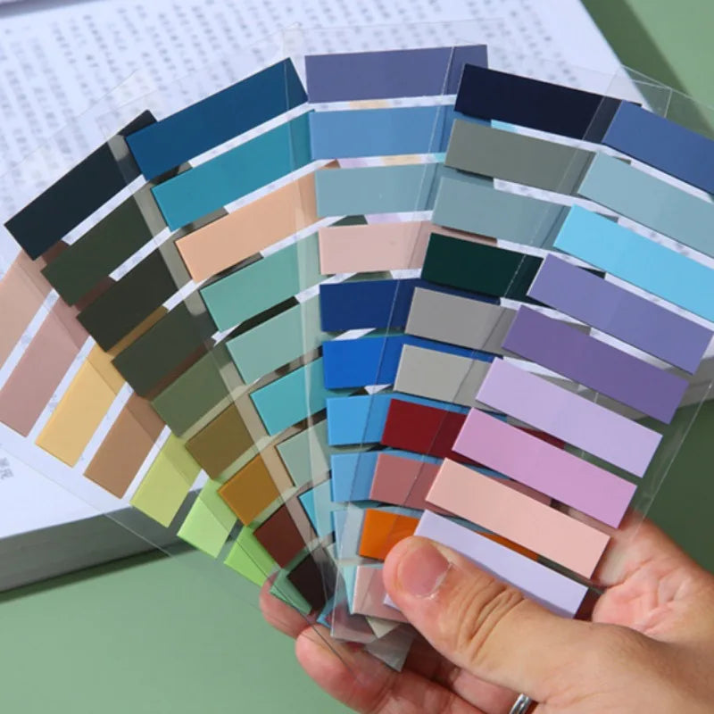 PET Morandi Color Translucent Convenience Sticker Marking Index Sticker, Oblong Shape,with Index Tabs for Organization and Notes Beauty World Shop