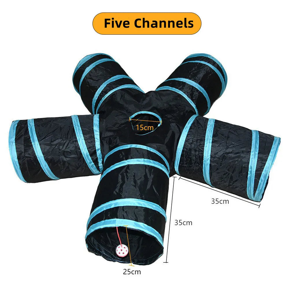 Cat Tunnel Pet Supplies Cat S T Pass Play Tunnel Foldable Cat Tunnel Cat Toy Breathable Drill Barrel for Indoor loud paper Beauty World Shop