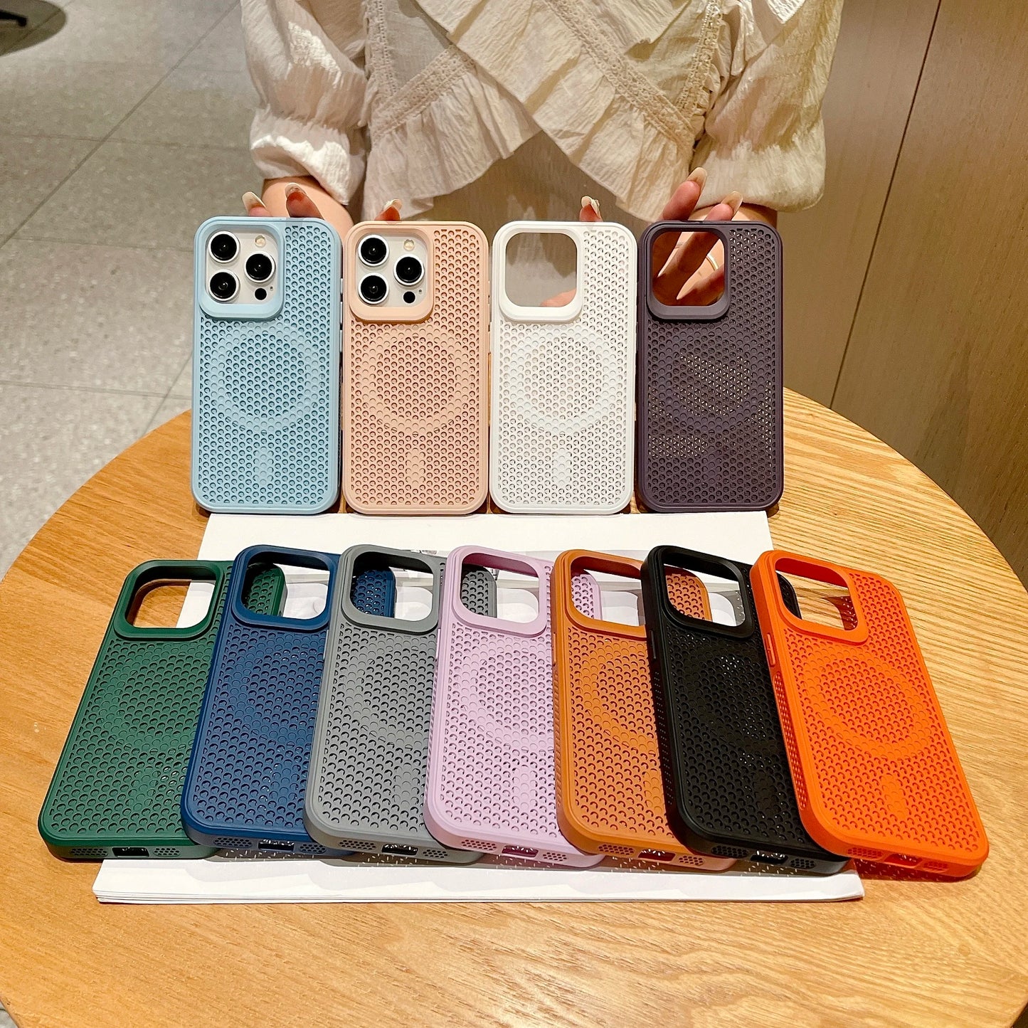 Magnetic For Magsafe Cooling Breathable Shell Case For iPhone 16 15 14 13 12 Pro Max Plus Shockproof Heat Dissipation Cover Case Beauty World Shop