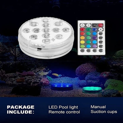 USB Pool Lights Rechargeable Submersible LED Lights with Remote RF IP68 Underwater Waterproof Pond Light for Inground Pool Decor Beauty World Shop