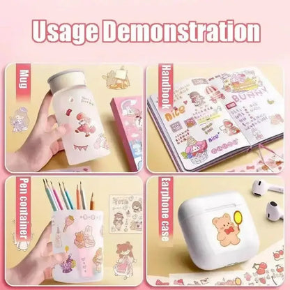 100/50/20/10 Pcs Kawaii Stickers PET Cartoon Scrapbooking Cute Sticker DIY Junk Journal Stickers Decoration Stationery Supplies Beauty World Shop