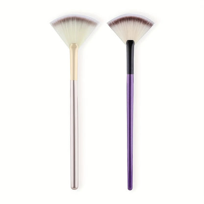 1pc Fan Shaped Highlight Brush Contour Brush Blending Highlighter Makeup Brush Face Loose Powder Brush Cosmetic Beauty Tools Beauty World Shop