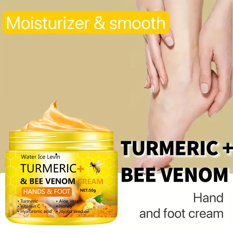 Turmeric Bee Venom Anti-Drying Crack Foot Cream Hand Cracked Repair Skin Removal Care Cream Dead Feet Hand Skin 50g Beauty World Shop