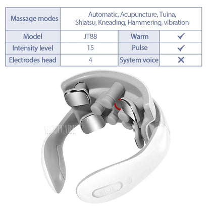 TENS Pulse Back Neck Massage Wireless Smart Sholder Cervical Massager Heating Muscle Punch Beating Health Care Tool