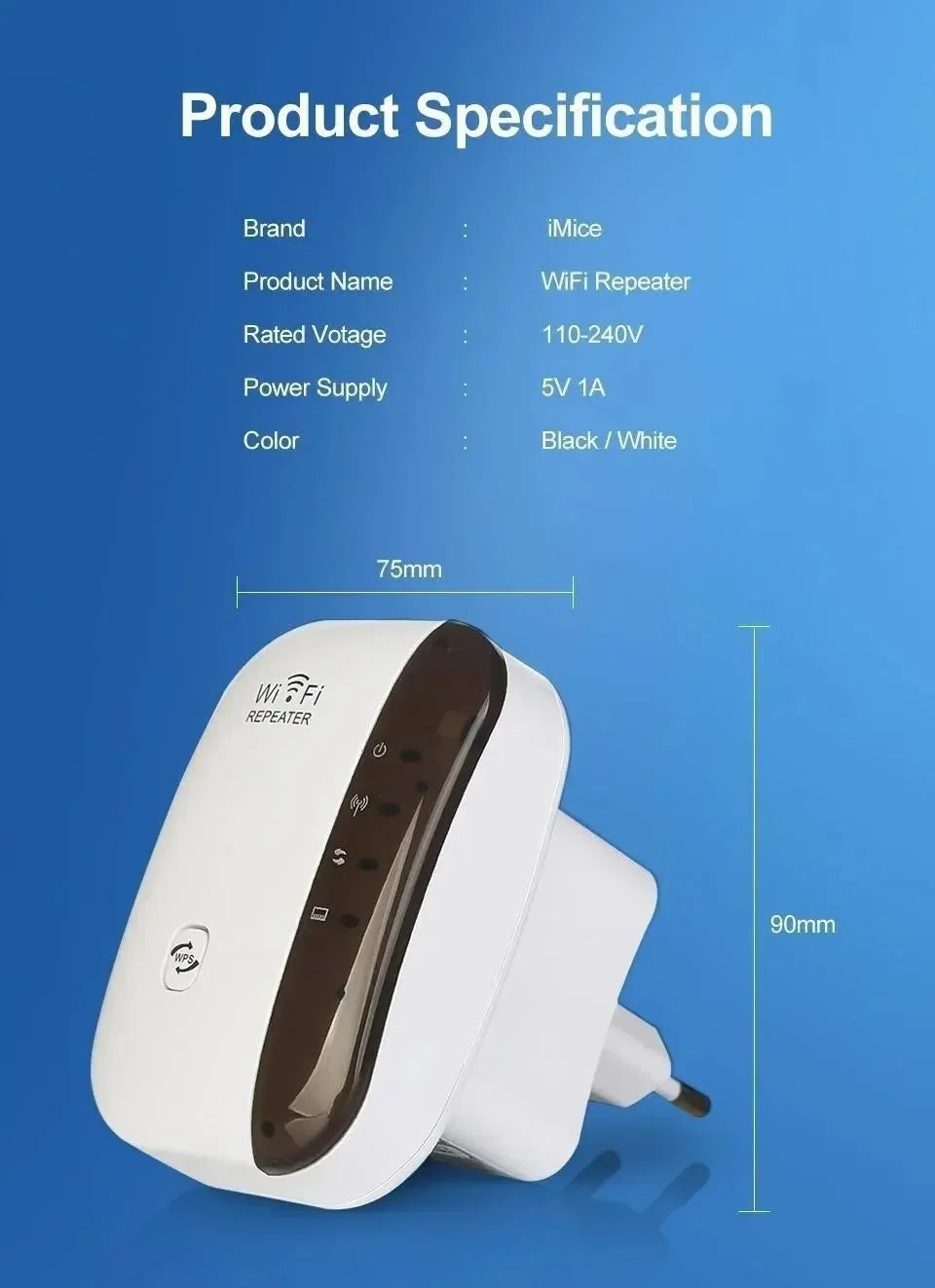 Wireless Signal Booster Wifi Extender Small Steamed Bun Network Repeater Ap Broadband Home Router Signal Amplification Extension Beauty World Shop