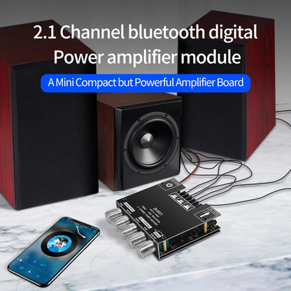 ZK-MT21 Sound Amplifier Module 2x50W+100W 2.1 Channel Subwoofer Bluetooth 5.0 Digital Power Amplifier Board AUX 12V/24V Stereo Beauty World Shop