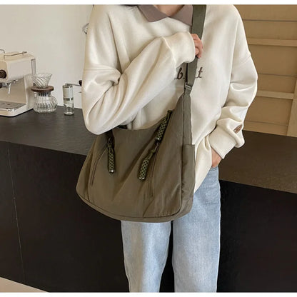 Trendy Women's Soft Cloth Shoulder Bag Solid Color Student 2026 Spring Y2k Casual Style Big Handbags Crossbody Bags for Women Beauty World Shop