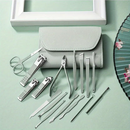 16pcs Professional Nail Clippers and Cuticle Nippers Set with Travel Case Manicure Set Pedicure Sets Nail Clippers Beauty World Shop