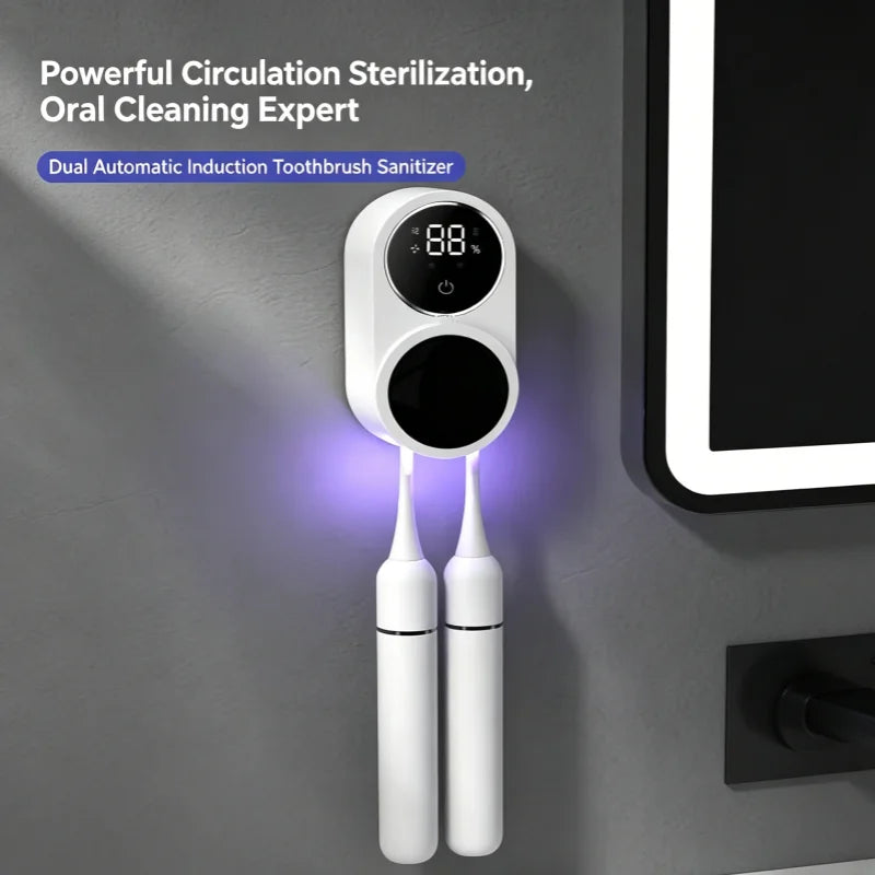 Mini Portable Rechargeable Travel Toothbrush Sterilizer Induction Switch with Charge Display UV Toothbrush Sterilizer Case Beauty World Shop