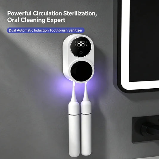 Mini Portable Rechargeable Travel Toothbrush Sterilizer Induction Switch with Charge Display UV Toothbrush Sterilizer Case Beauty World Shop