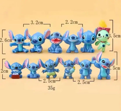 12Pcs MINI Stitch Anime Figurine Dolls Cartoon Lilo and Stitch Action Figures Collectible Decoration Model Toys Kids Gift Beauty World Shop