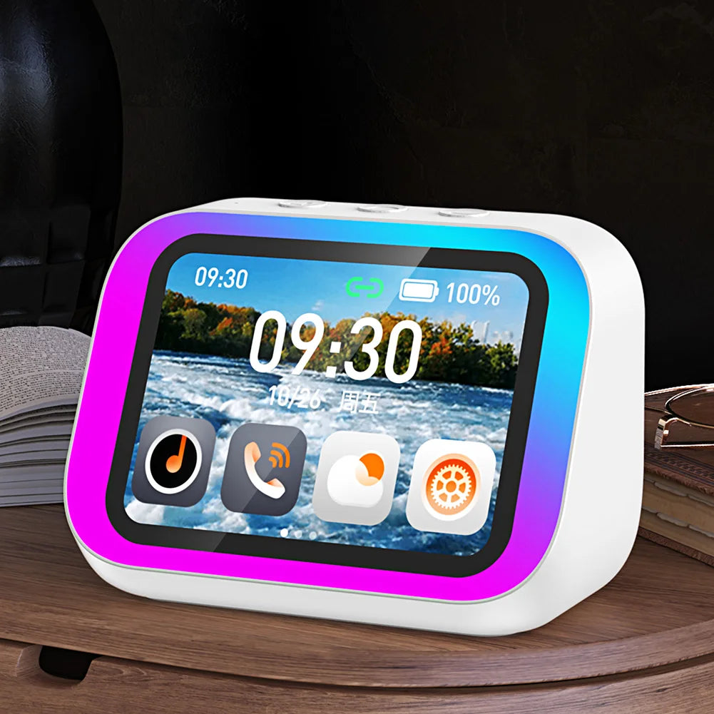 TF26 Pro Smart Speaker with RGB Lights Bluetooth Music Stories Player Home Voice Assistant Alarm Clock For Bedroom Living Room
