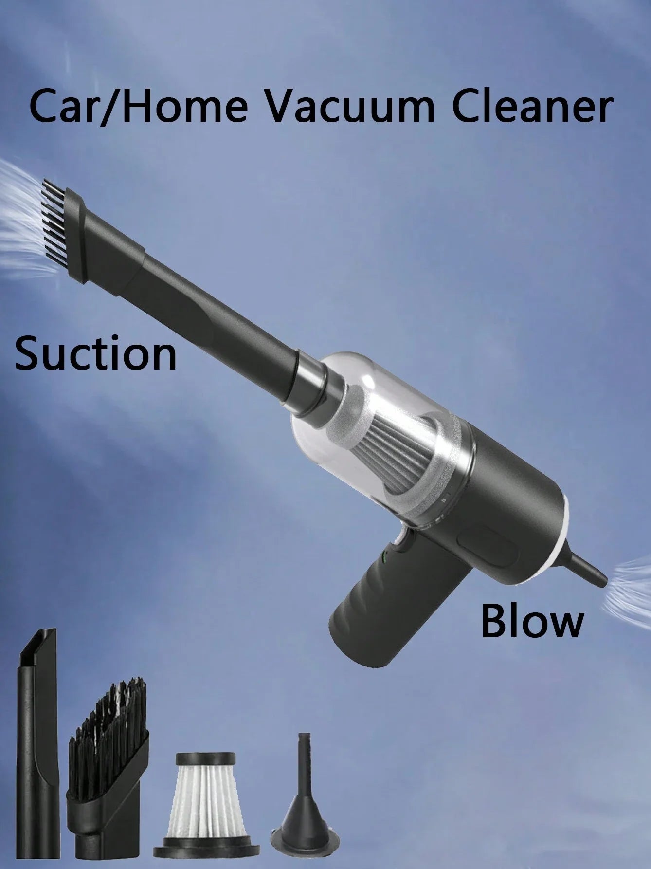 3 In 1 Integrated Suction And Blowing Vacuum Combination Vacuum Cleaner USB Charging Small Car Household Vacuum Cleaner Beauty World Shop