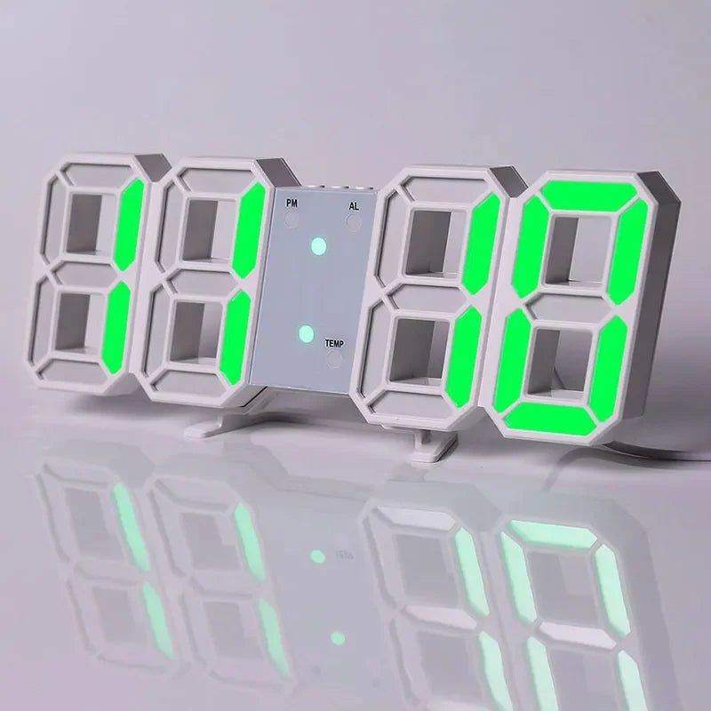 Purchase Products Clock 3D LED Digital Alarm Clock Wall Clock Time/date/temperature For Home/kitchen/office Clocks Decor Garden Beauty World Shop