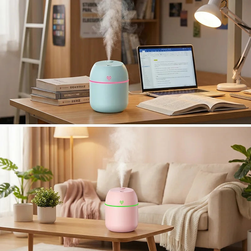 220ML Air Humidifier Cool Mist Aroma Diffuser LED Night Light Power-Off Protect USB Humidificador For Home Office Beauty World Shop