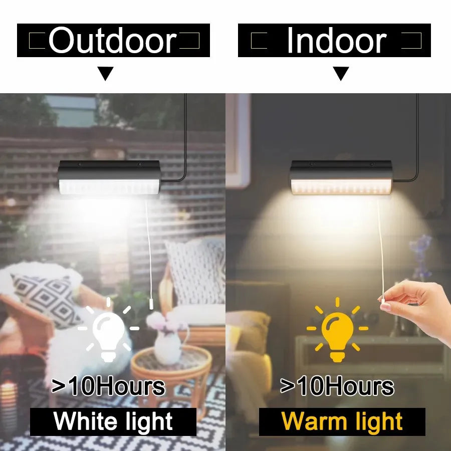 Solar Lights Indoor Outdoor Solar Shed Light With Pull Wire Switch Solar Pendant Light for Patio Porch Barn Farm House With Line Beauty World Shop
