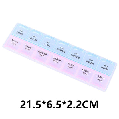 JUSTLANG Weekly 14 Grids 7 Days Pill Box Portable Travel  Cases Organizer Pill Container Storage Tablets Vitamin Medicine Beauty World Shop