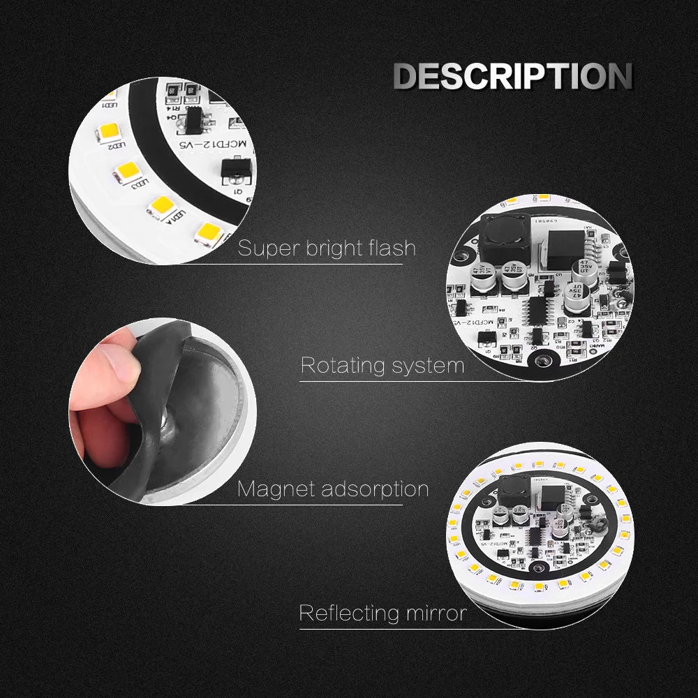 Magnetic Base LED Blue Emergency Strobe Light Car Police Roof Flashing Hazard Warning Light 12V/24V Vehicle Safety Beacon Lamp Beauty World Shop