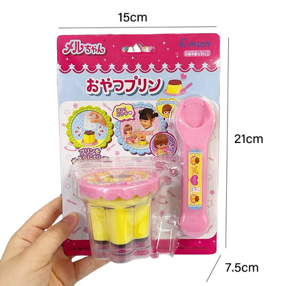 Feeding Pudding Feeding Toy Cute Pink Jelly Strawberry Pudding Set Desktop Ornament Models Desk interior for Children Funny Gift Beauty World Shop