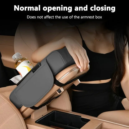 Auto Center Console Armrest Cushion With 2 Cup Holder PU Leather Armrest Pad Portable Car Amrest Pillow Cover Height Pad Beauty World Shop
