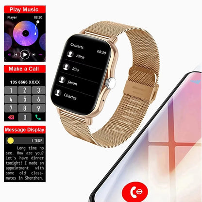 1.83'' Waterproof Smart Watch with Message Answer Call Sleep Monitoring Sports Pedometer Information Alerts For iPhone Android Beauty World Shop