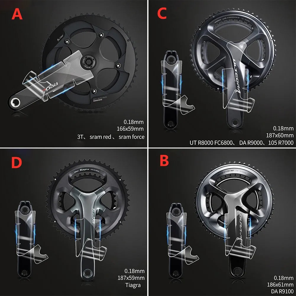 Bicycle Crank Protector Stickers Decals Road Bike Adhesive TPH Film For-SRAM/SHIMAN0 Cycling Crankset Protector Stickers Parts Beauty World Shop