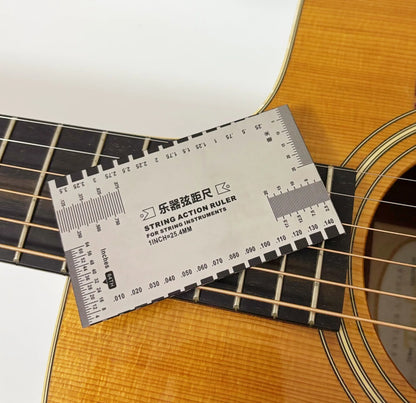 Stainless Steel String Action Gauge Ruler Guitar Bass Instrument Repair Tool Silver Beauty World Shop