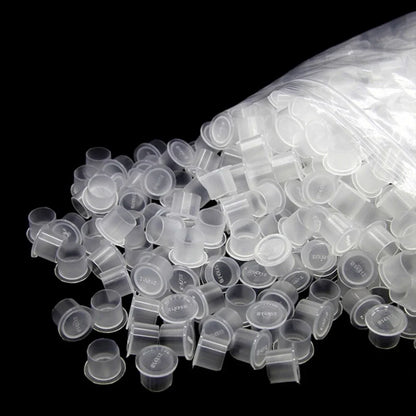ROKYO 1000PCS Disposable Steady Tattoo Ink Cups Plastic Pigment Clear Holder Container Caps Permanent Makeup Microblading Supply Beauty Trend Shop