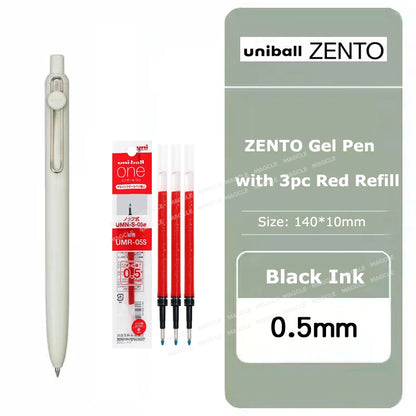 uniball ZENTO Standard 0.38/0.5mm Gel Pens,Water-Based Smooth Writing Roller Ball Pens Fit for a variety of occasions Stationery Beauty World Shop