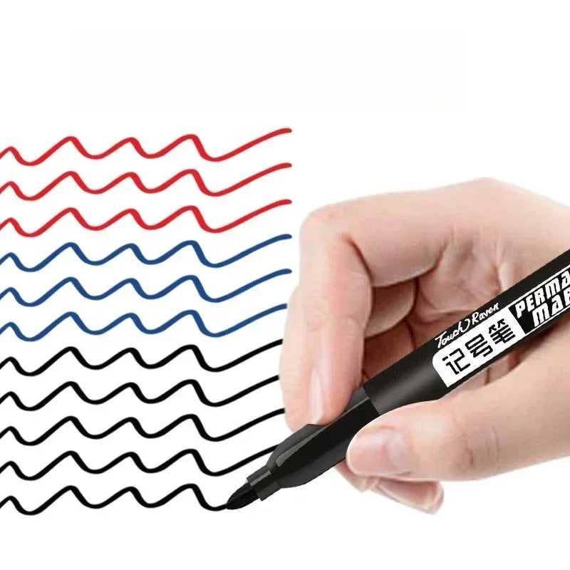6-20PCs/Set PermanentMarker Pen Fine Point Waterproof Markers Thin Nib Crude Nib Black Blue Red Ink 1.5mm Fine Color Marker Pens Beauty World Shop