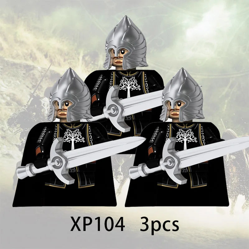 3pcs Lord Rings Elves Orcs Army Dwarf Rohan Mini Action Toy Figures Building Blocks Assembly Toys for Kids Birthday Gift Beauty World Shop