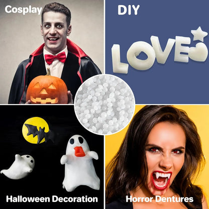 Molded Resin - Party temporary teeth decoration, DIY role-playing, temporary restoration model, Halloween vampire Molten clay