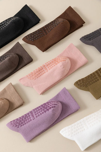 Professional Yoga Socks Women Silicone Non-slip Solid Color Pilates Socks Cotton Breathable Floor Gym Fitness Dance Sports Socks Beauty World Shop