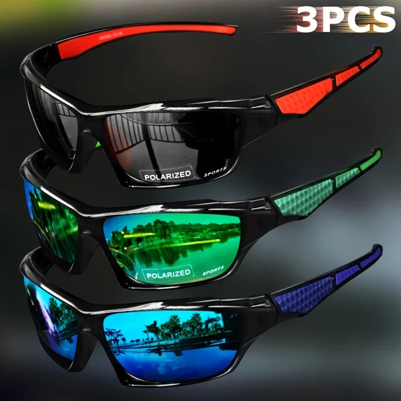 1/3PCS Sports Polarized Sunglasses for Men Lightweight Night Vision Male Shades Cycling Driving Fishing Fashion Mirror Sunglass Beauty World Shop