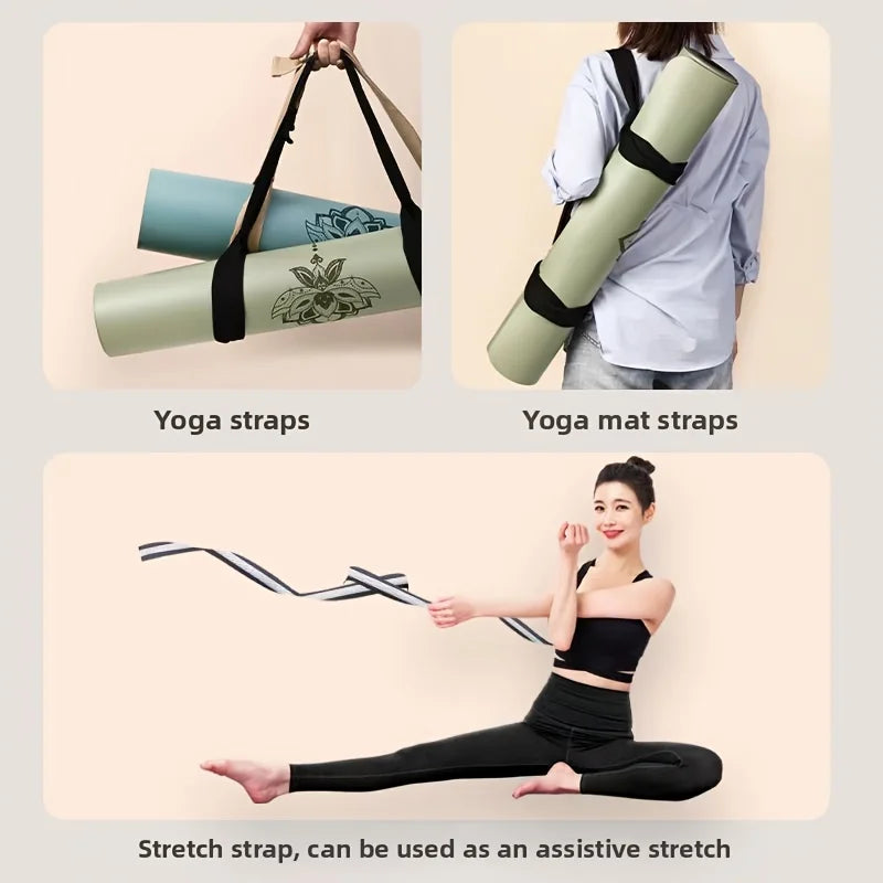 Multifunctional Yoga Mat Leather Label Strap - Yoga and Pilates Stretch Strap, Perfect for Fitness and Training Beauty World Shop