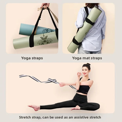 Multifunctional Yoga Mat Leather Label Strap - Yoga and Pilates Stretch Strap, Perfect for Fitness and Training Beauty World Shop