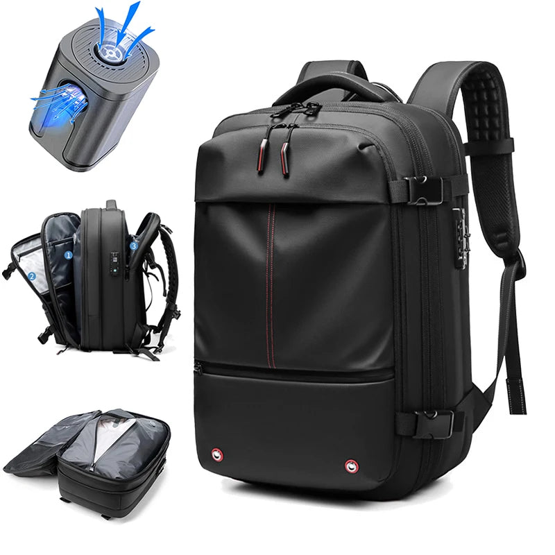 Travel Men 17 Inch Laptop Backpack Vacuum Compression Backpack Business Large Capacity School Backpack Expand Outdoor Backpack Beauty World Shop