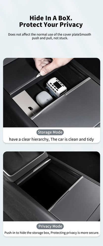 For Tesla Model 3 Y Highland Juniper 2026 Center Armrest Hidden Storage Box Cup Holder Console Organizer Box Accessories Beauty World Shop