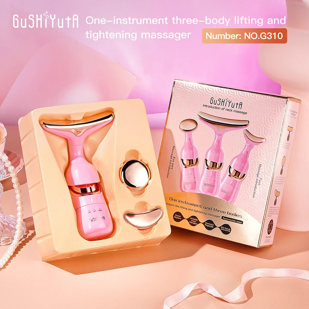 3 In 1 Facial Lifting Device Neck Facial Eye Massage Face Slimmer EMS Beauty Skin Tightening Wrinkle Anti Aging Face Massager Beauty World Shop